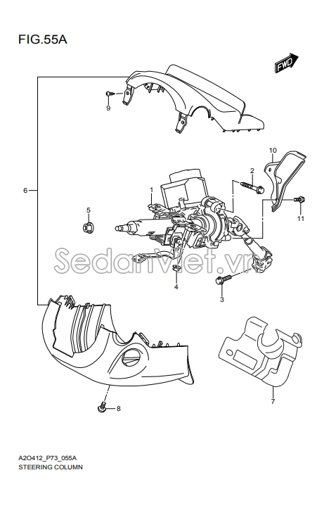 Nhựa ốp cổ vô lăng 4840052R005PK