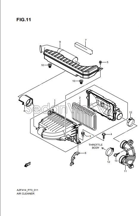 Ống nối hộp lọc gió 1382571L00000