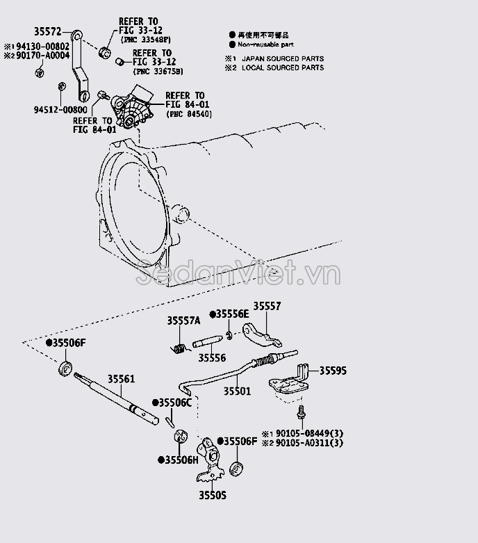 Thanh khóa chỗ hỗ trợ đỗ xe 3550134020