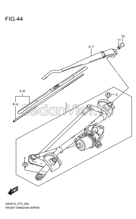 Lưỡi gạt mưa trước 3834052R20000