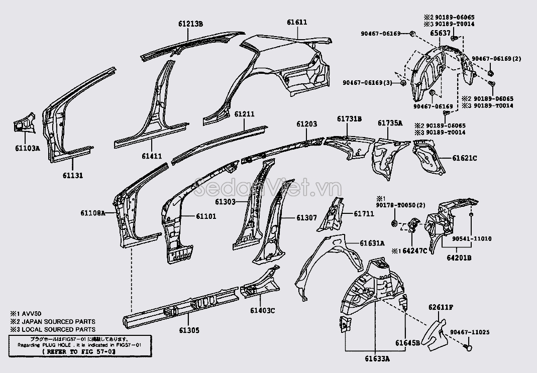 Xương đỡ ốp babule xe 6140306070