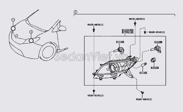 Bóng đèn 12V 21W 90981AF005