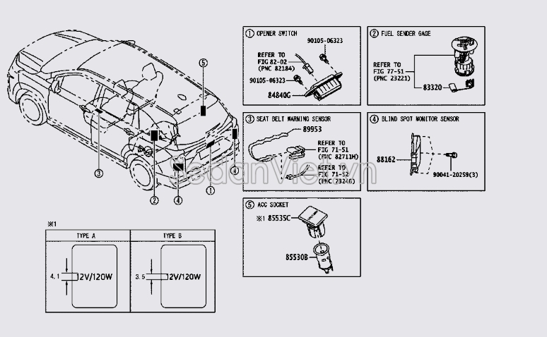 Công tắc mở kính hậu 84840B0020