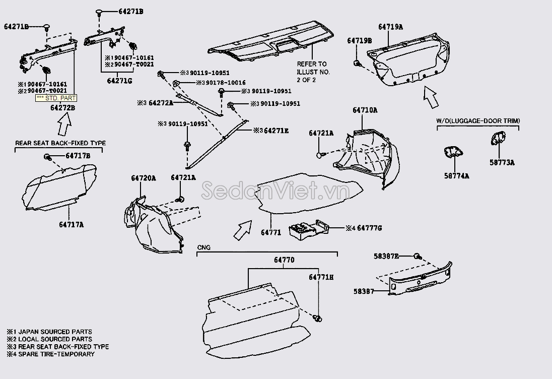 Nỉ cốp hậu 6471902240C0