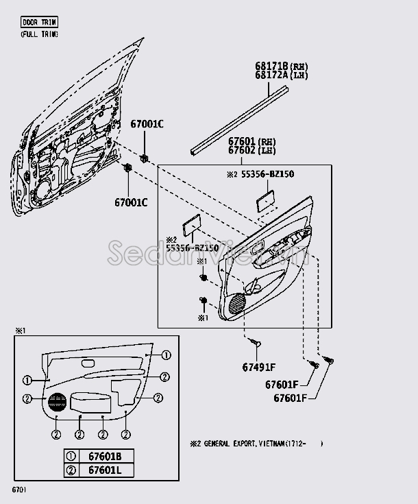 Táp bi cánh cửa trước 67610BZ800B2