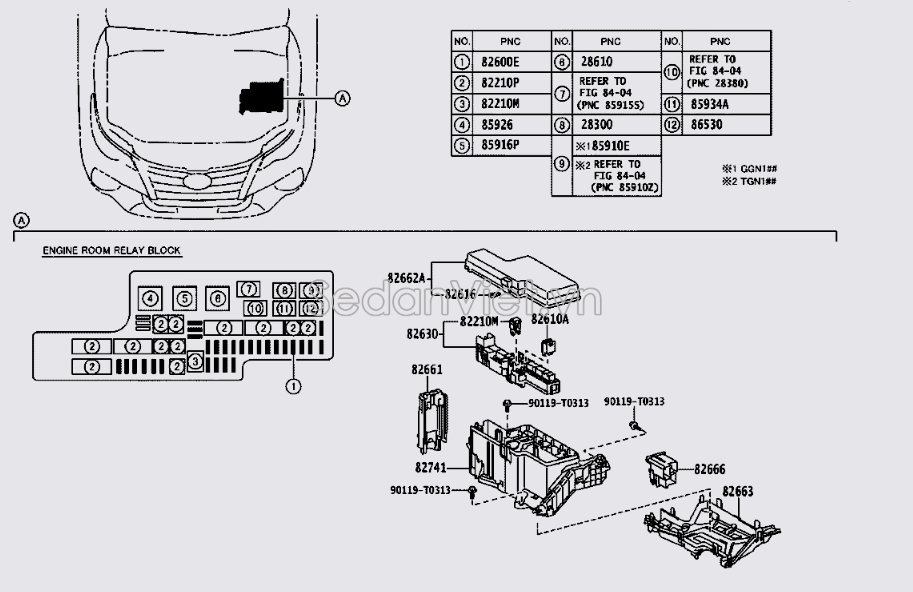 Nắp hộp cầu chì đầu xe 826620K840