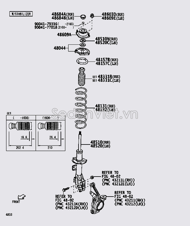 Lò xo giảm xóc trước 48131BZ840