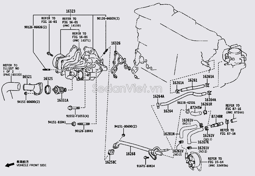 Ống nước làm mát vào bướm ga 162670V110