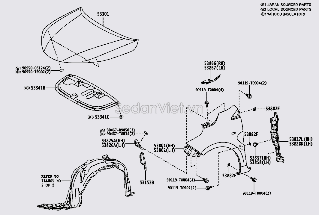 Tấm cách nhiệt capo 533410D330