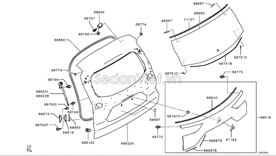 Bản lề cánh cửa hậu 5802A570