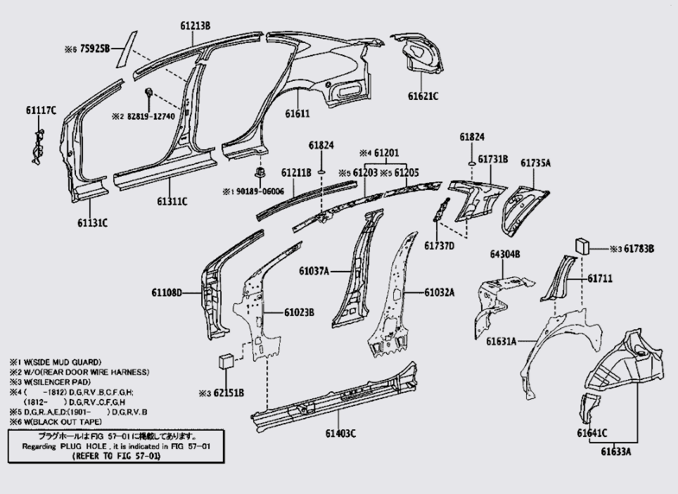 Xương đõ tôn trần xe lớp 612010D110