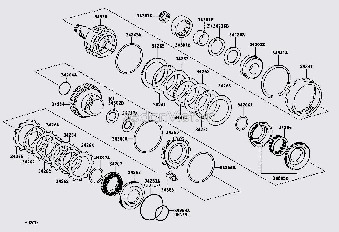 Piston hộp số tự động 3425321010