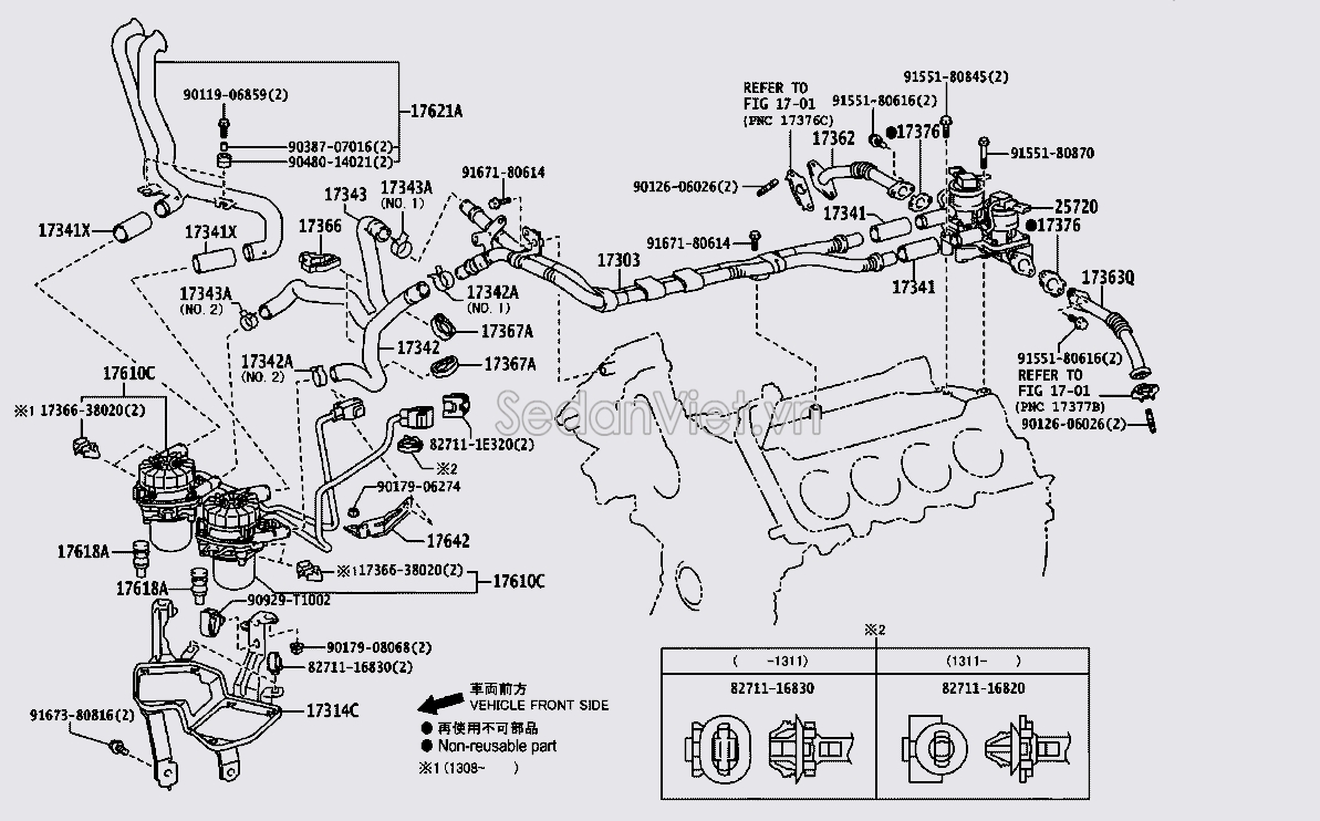 Ống hút gió két turbo 1736338010