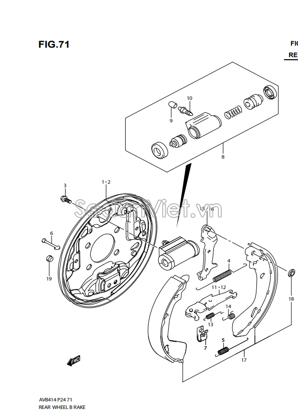 Mâm dừng phanh sau 5310168L00