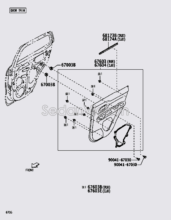 Nẹp chân kính cánh cửa sau 68173BZ180