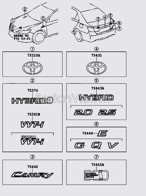 Chữ VVT-I 7544306A70