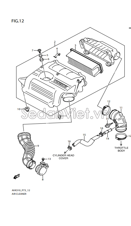 Lọc gió động cơ 13780B76M00N000