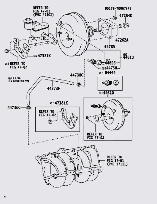 Bầu trợ lực phanh 446100K210