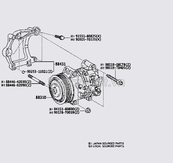 Lốc điều hòa 8831006500