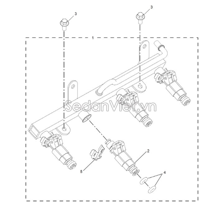 Thanh ray nhiên liệu liền kim phun 10203781