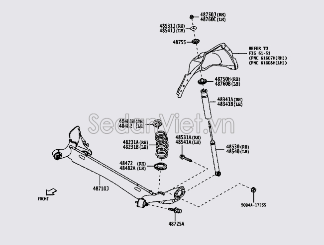 Lò xo giảm sóc sau 48231BZ880