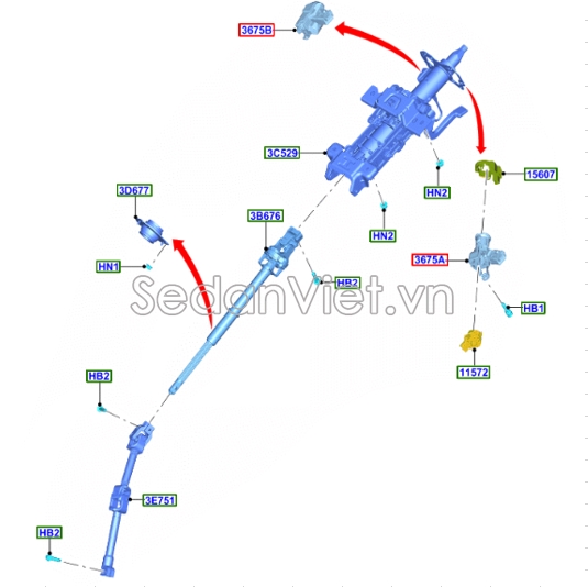 Cột lái MB3Z3C529C