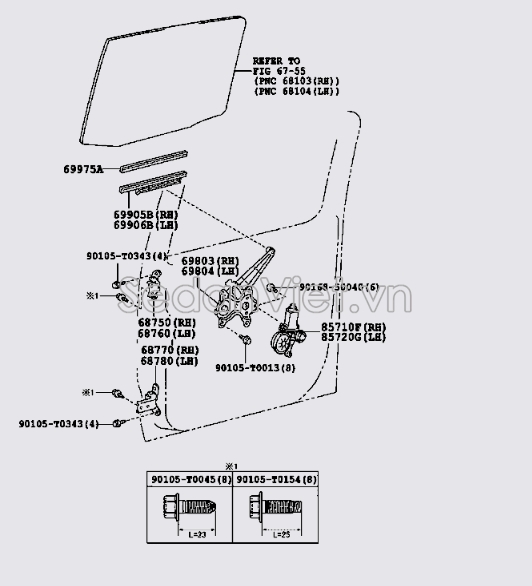 Mô tơ lên xuống kính cánh cửa 857200K180