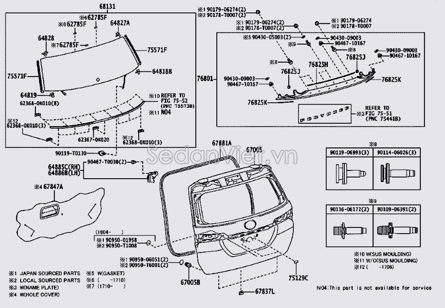 Cửa hậu số 5 67005KK020