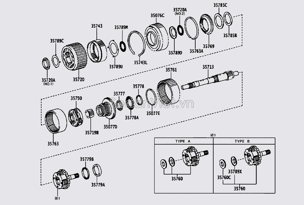 Trục hộp số 357130K010