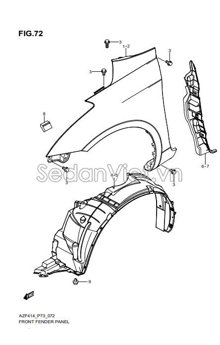 Ốp chắn bùn tai xe 7235174L00000