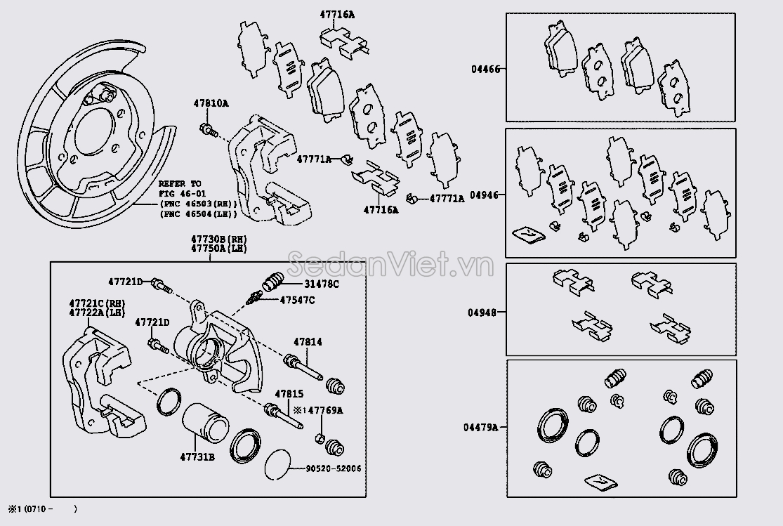 Cụm gông phanh sau 4785042060