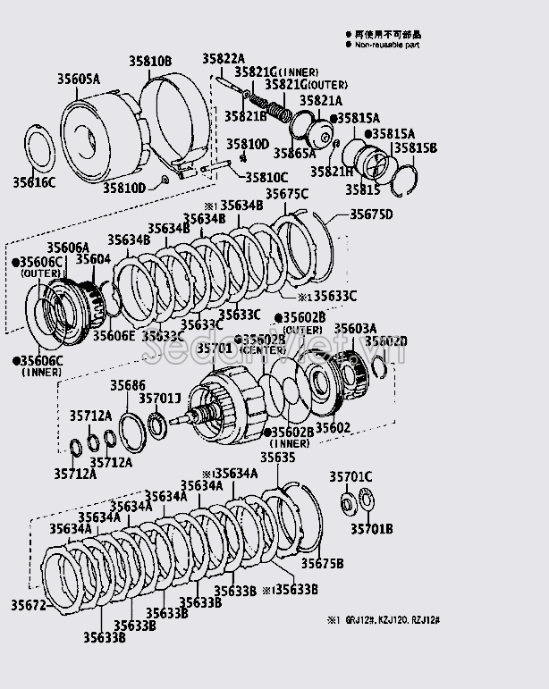 Lòng Piston đẩy dầu hộp số tự động dầu ra 3560522040