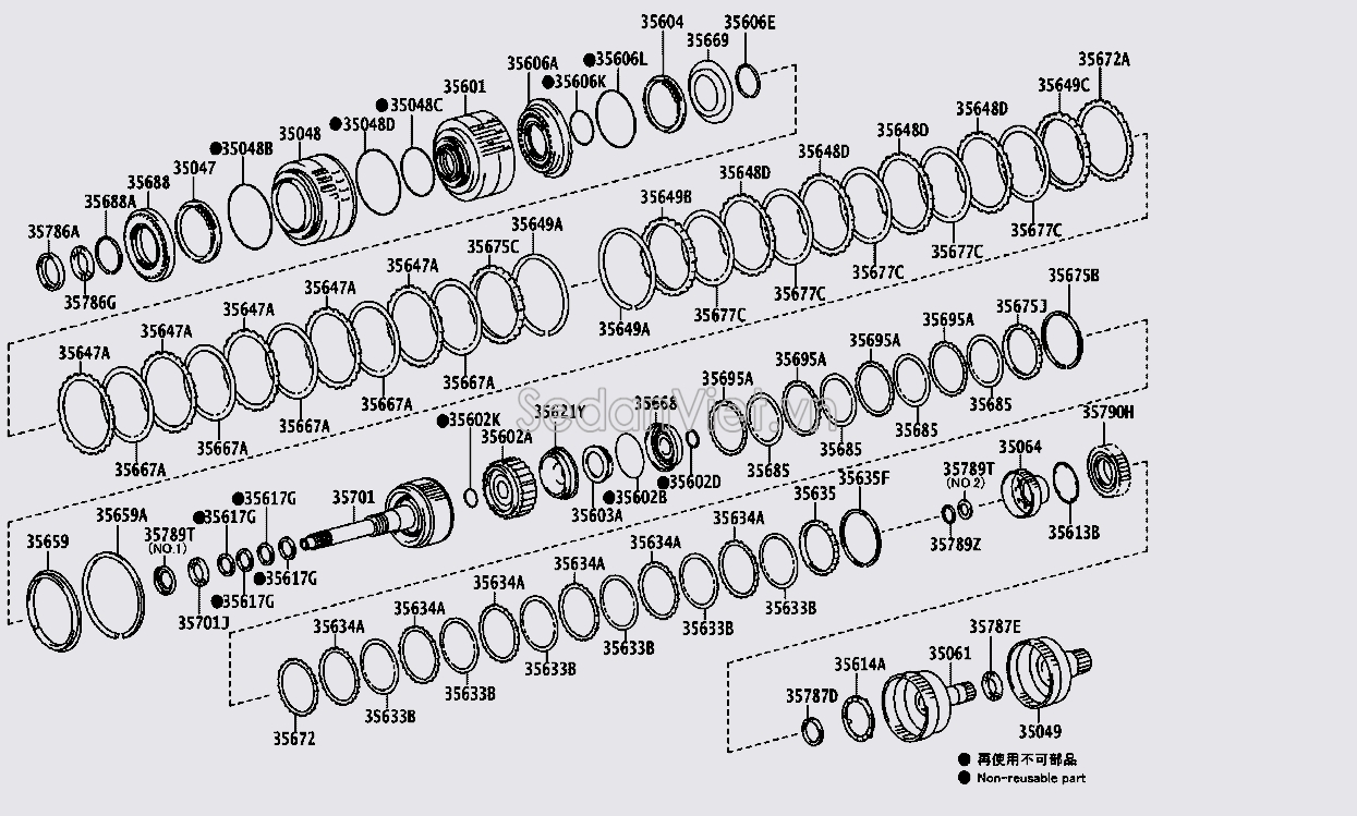 Lòng Piston đầy dầu hộp số tự động đầu ra 356010C030