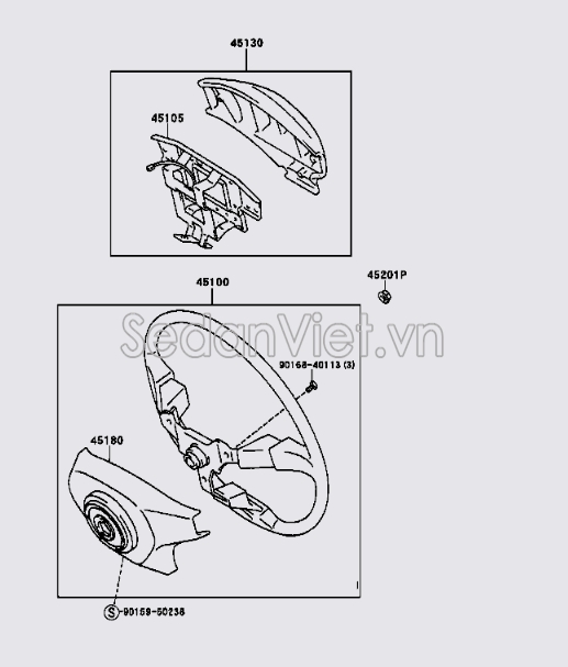 Nhựa ốp cổ vô lăng 4518060070E1