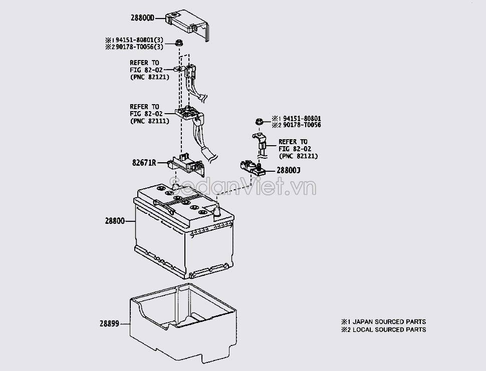 Vỏ bình ắc quy 288990T040