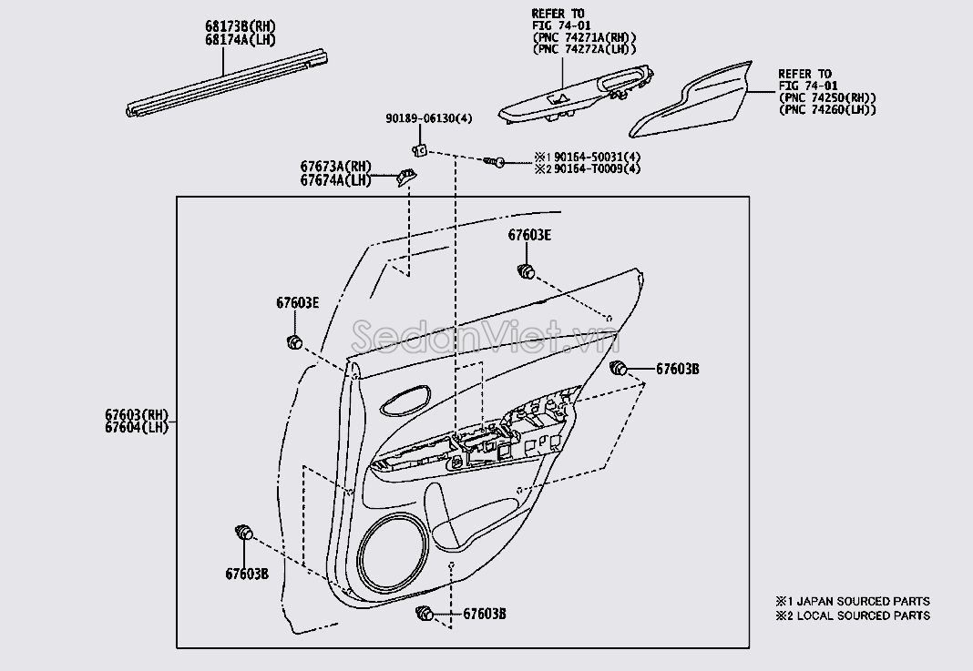 Táp bi cánh cửa 676400DL91A0