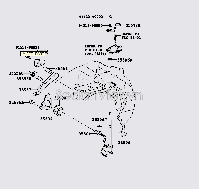 Trục dẫn hướng van hộp số tự động 3550633011