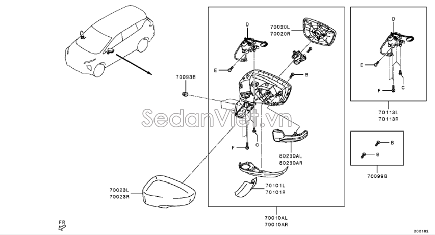 Mặt gương chiếu hậu Mitsubishi Xpander 2020-2022