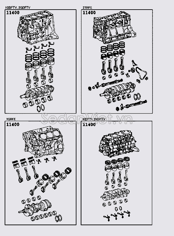 Lốc máy liền trục cơ và Piston 114000E060