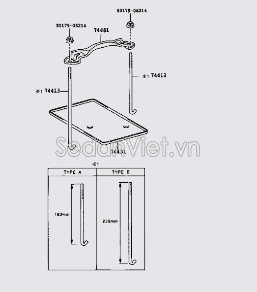 Thanh sắt chặn bình ắc quy Toyota Land Cruiser Prado 2004-2009