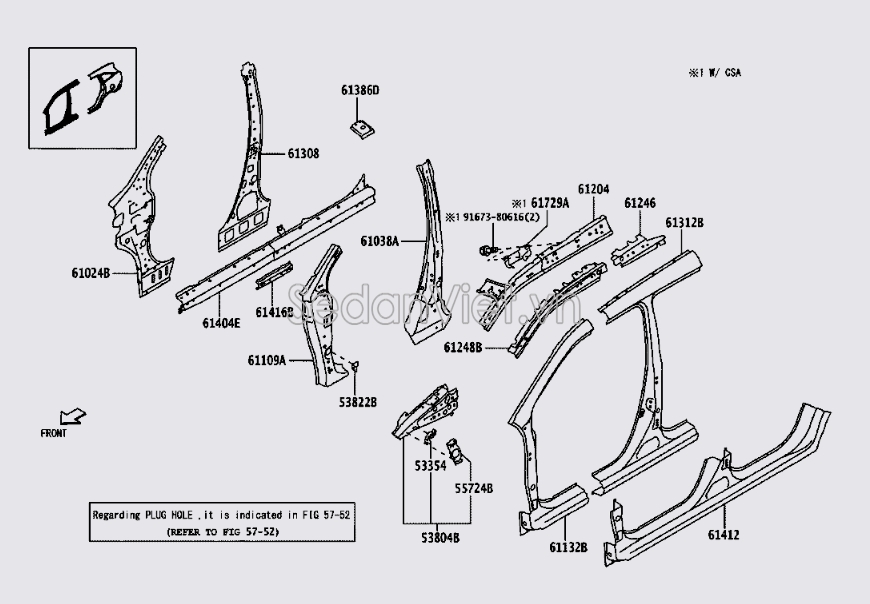 Thanh tăng cứng lớp trong 61204BZ130