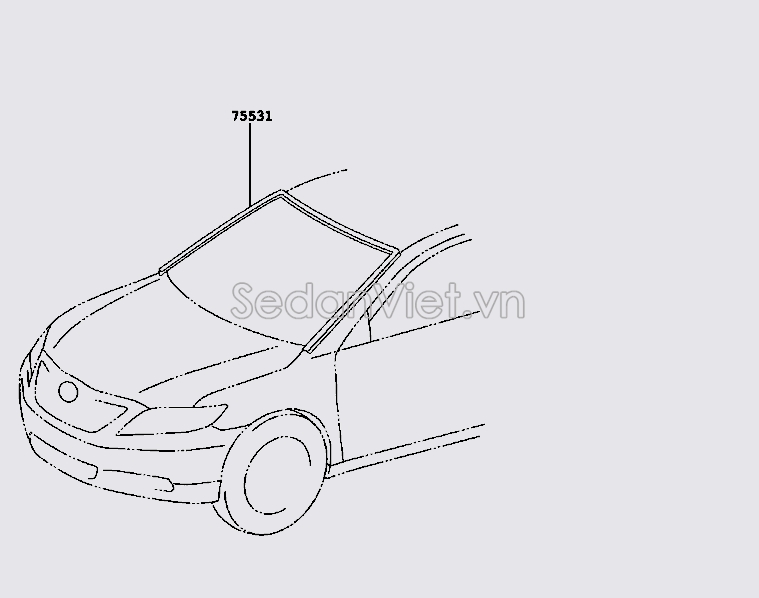 Gioăng kính chắn gió trước 7553106120