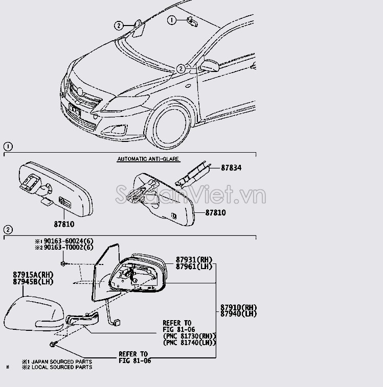 Nhựa ốp gương chiếu hậu 8791502310