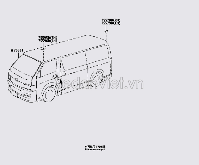 Gioăng kính chắn gió trước 755310L010