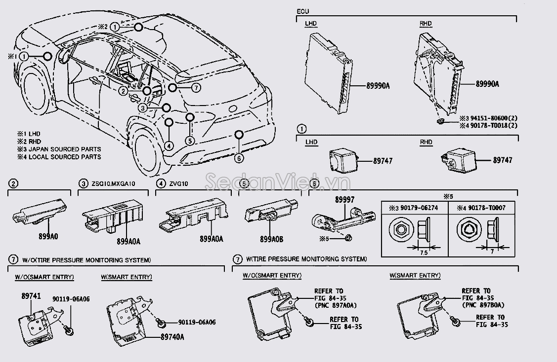 Angten thu tín hiệu mở cửa xe 899A002290