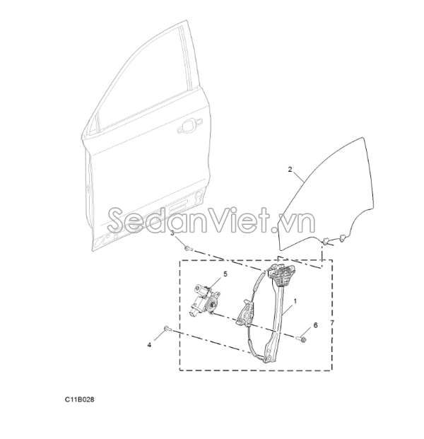 Mô tơ nâng hạ kính cánh cửa trước 10373038