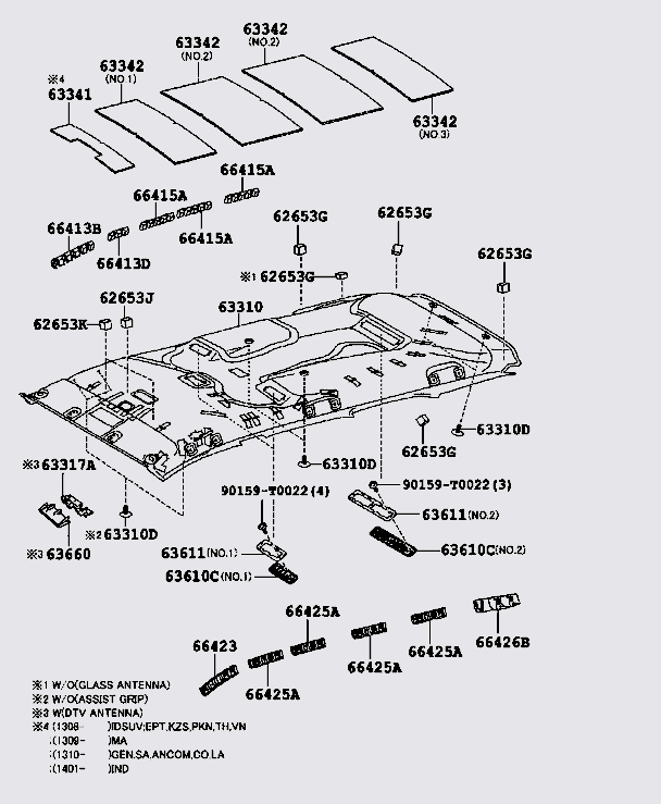 Nẹp cài la phông trần vị trí số 3 664260K050