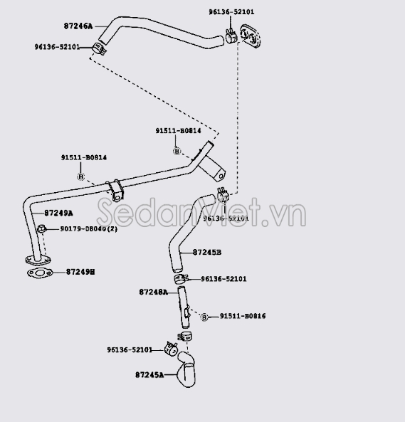 Ống nước vào giàn sưởi vị trí A 872456A030