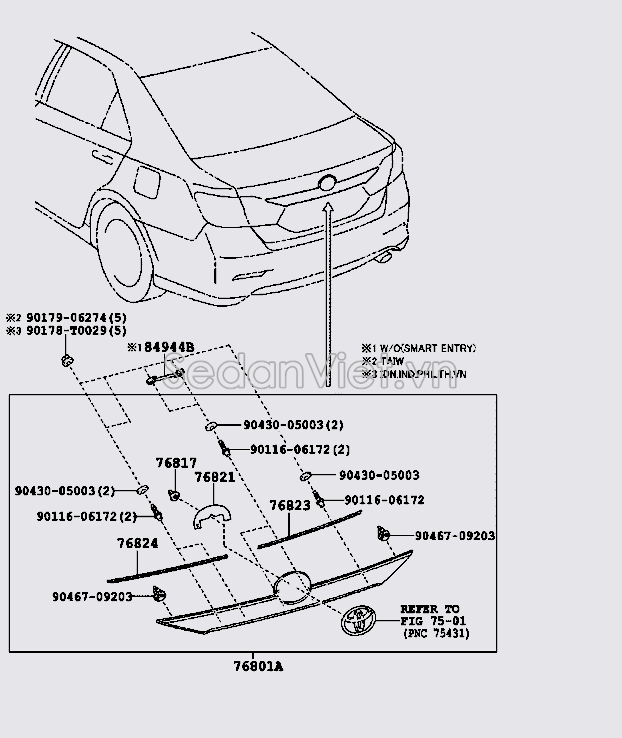 Nẹp cốp sau 7680106820