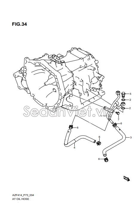 Ống nhớt vào hộp số tự động 2293258M10000